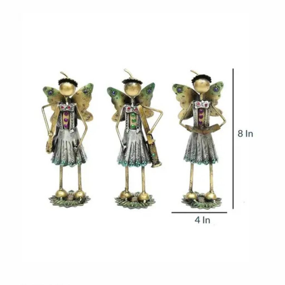 Mini Iron School Girl Set of 3  Tabletop Gift Decor