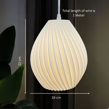 Oval Glow Pendant White Lamp  Elegant Hanging Light for Home