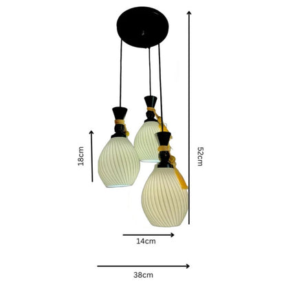 Oval Set of 3 Hanging Lights – Perfect for Dining Room