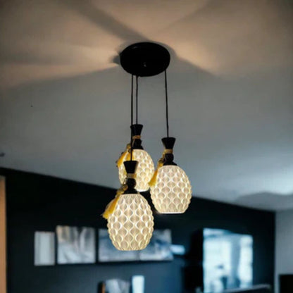 Pine Set of 3 Hanging Lamps  Perfect for Kitchen & Dining