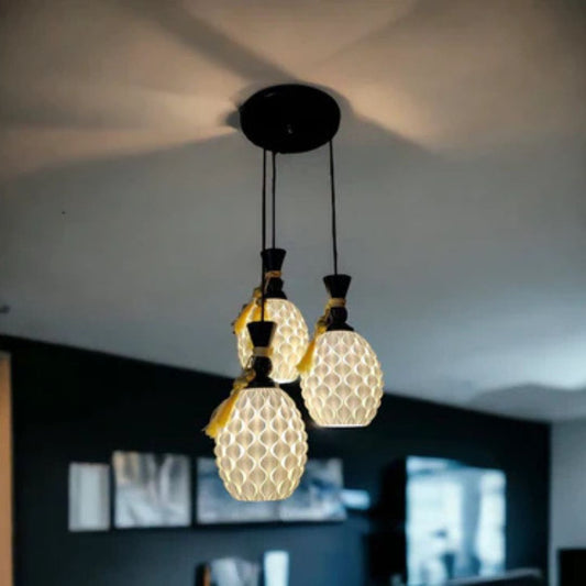 Pine Set of 3 Hanging Lamps  Perfect for Kitchen & Dining