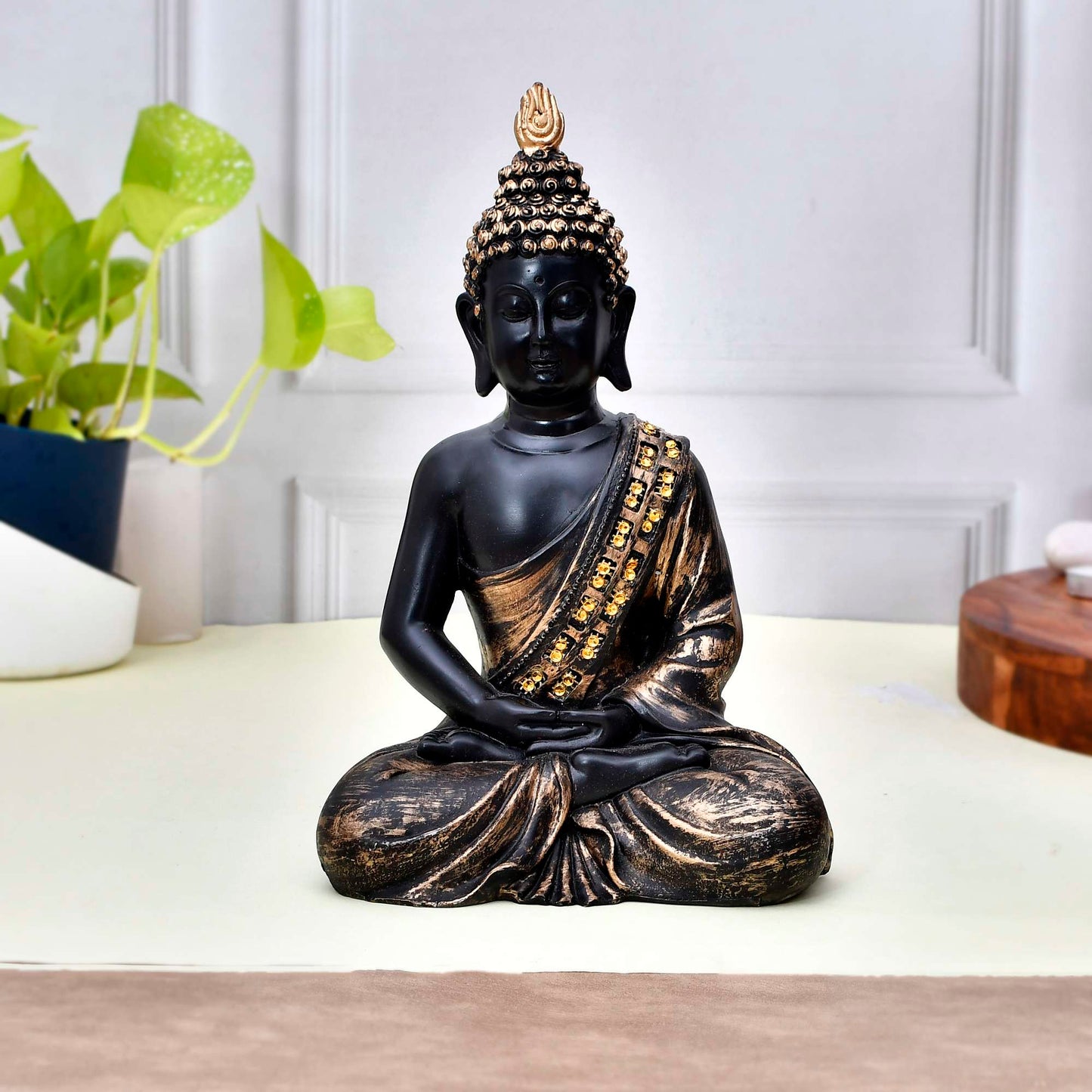 Polyresin Meditating Lord Buddha Figurine | Multicolor Showpiece