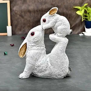 Rabbit with Small Child Statue for Home Decor Living Room