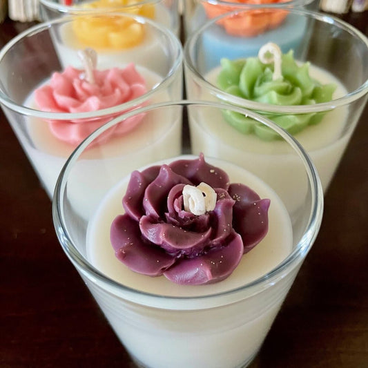 Rose Blossom Jar Candle  Floral Scented Home Decor