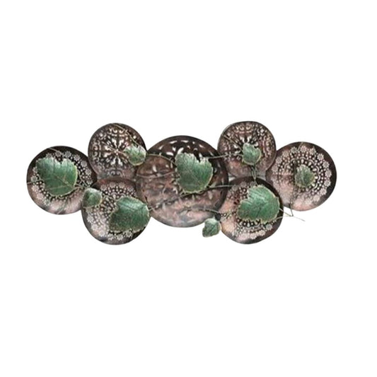 Round LED Leaf Wall Art Panel for Home Decoration