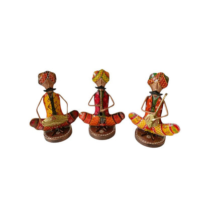 Set of 3 Iron Sitting Men  Mini Decor for Gift & Office