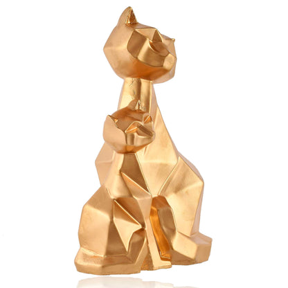 Handcrafted Cat Family Decorative Sculpture
