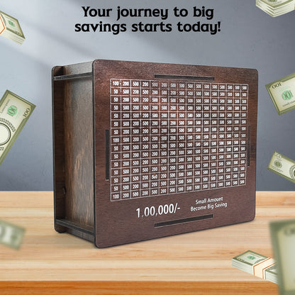 Wooden Money  Piggy Bank Money Box (1 Pc  With Marker Pen)