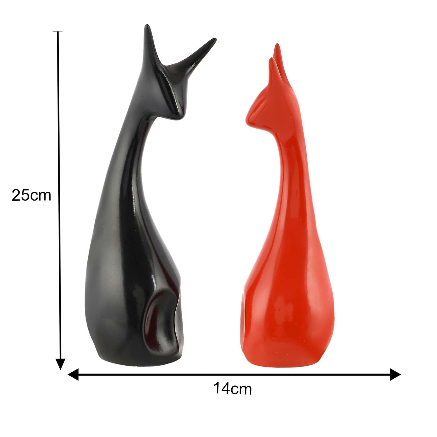 Elegant Deer Family Set Showpiece | Piano Finish Sculpture for Home Decor